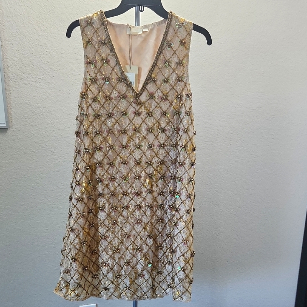 Let Me Be Anthropologie Embellished Crystal Dress - Women's Size Small - NWT